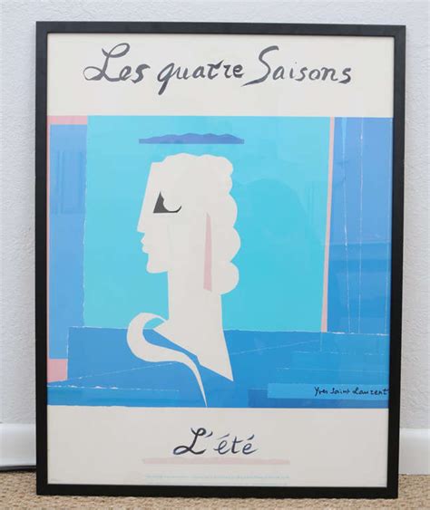 4 Vintage YSL Art Posters the Four Seasons Yves Saint Laurent 